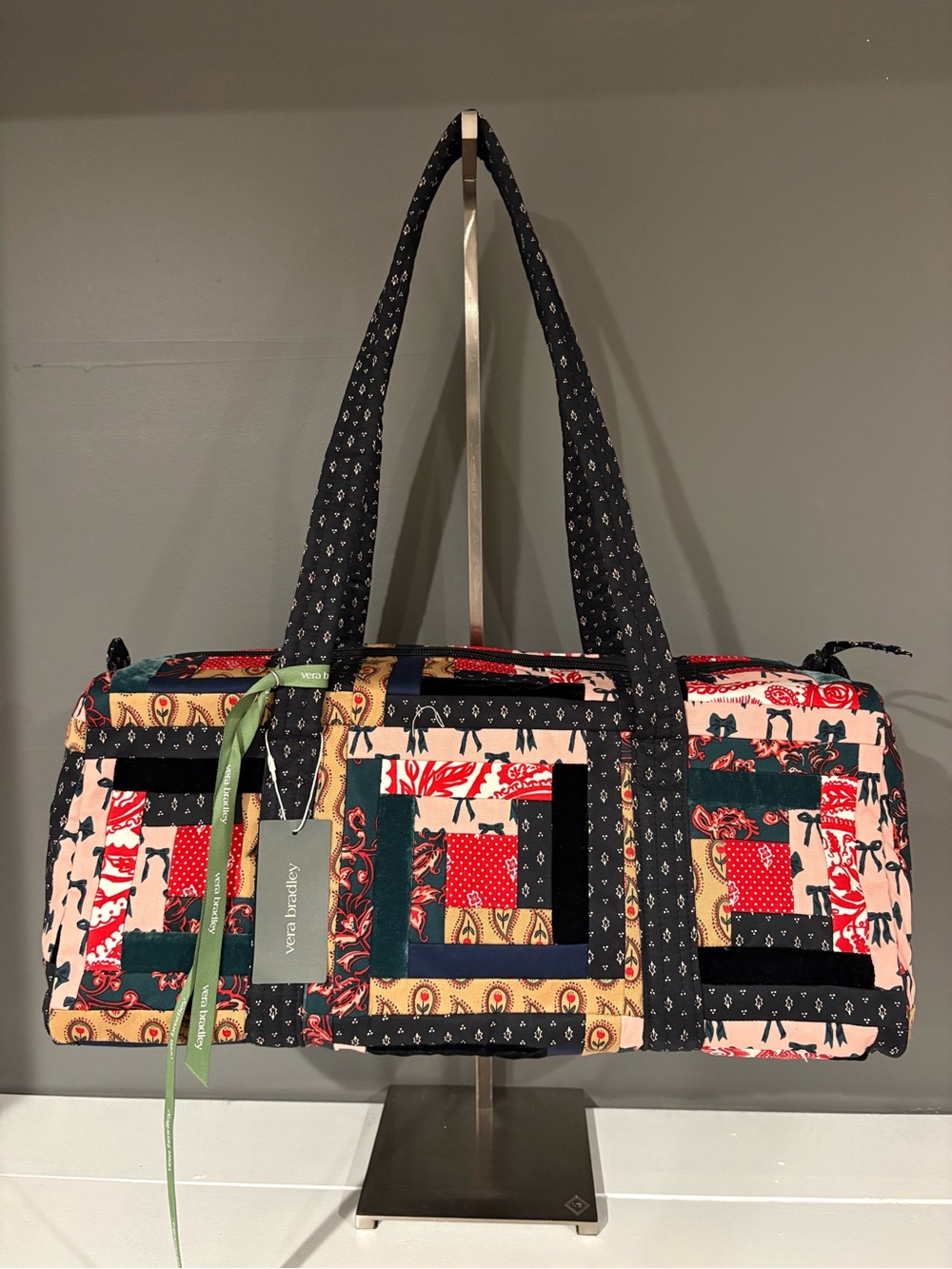 Vera Bradley Navy Multi Patchwork Quilted Travel Bag
